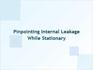 Pinpointing Internal Leakage While Stationary